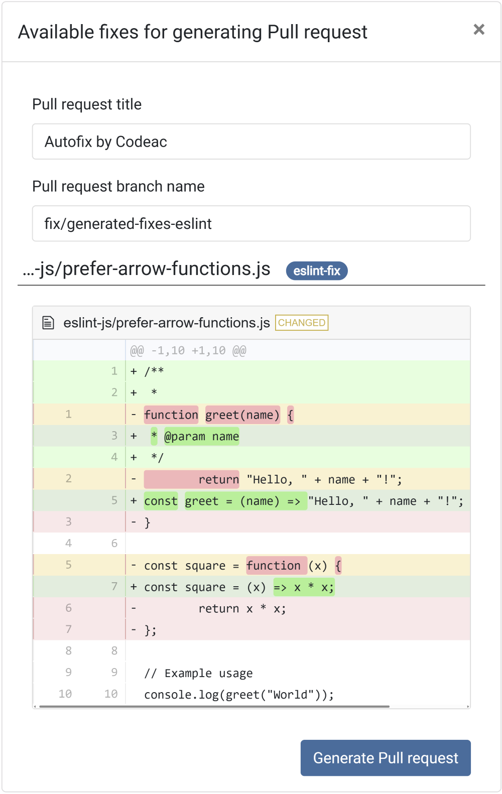 Autofix Modal