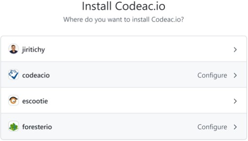 GitHub App installation for specific organizations