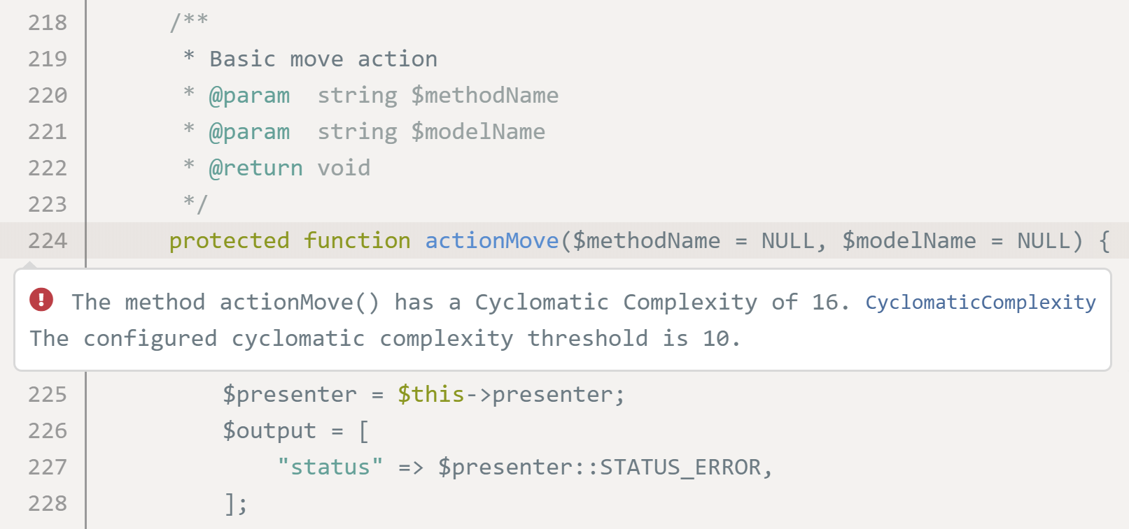 Codeac Cyclomatic complexity