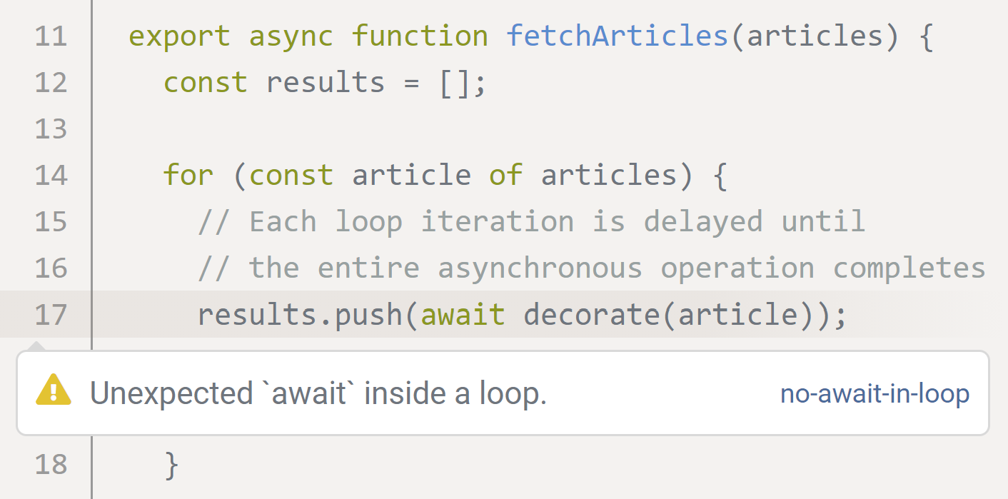 ESLint Await in Loops Rule
